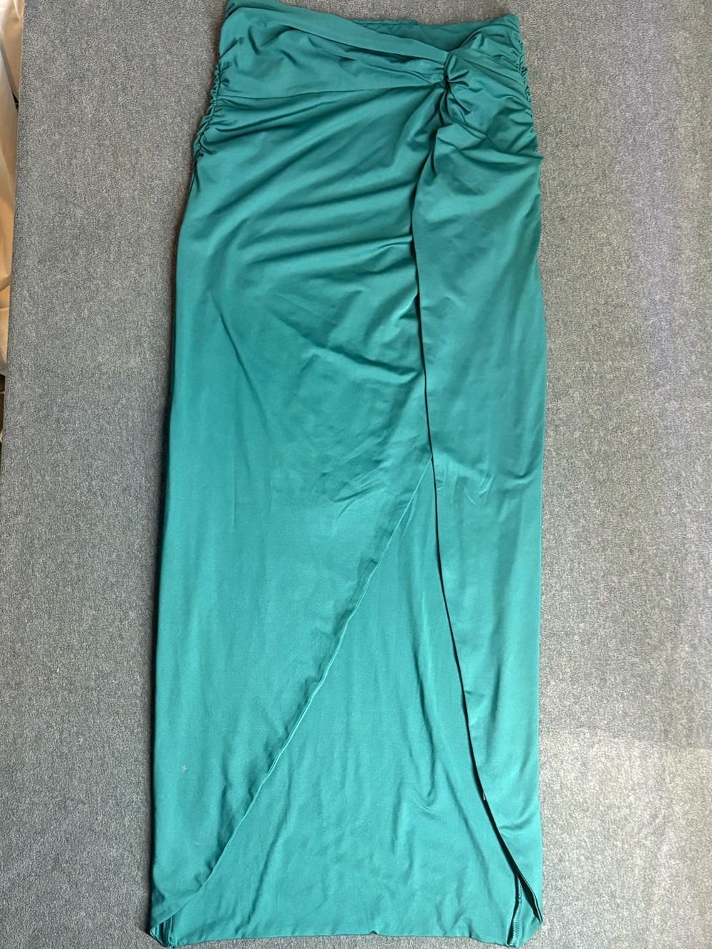 Womens Sarong Emerald Green Thigh High Slit Maxi Skirt Size M
